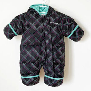 Columbia Snuggly Bunny Bunting Baby Snowsuit 0-3 months Down Fleece Outdoor